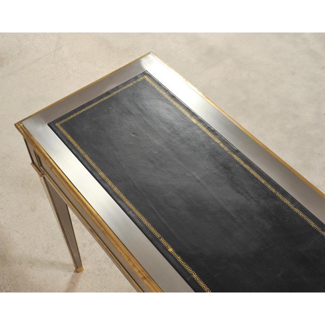 John Vesey Style Steel and Bronze Neoclassical Desk or Console For Sale - Image 12 of 17