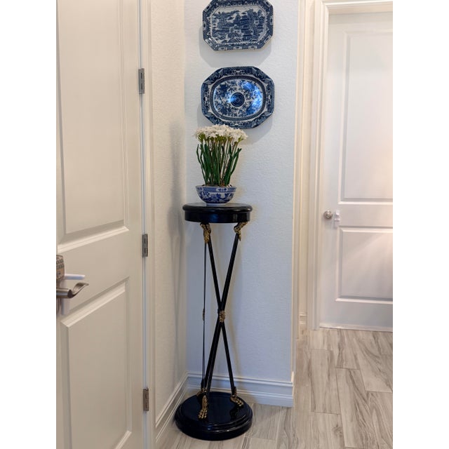 Black Maitland-Smith Pedestal Plant Stand For Sale - Image 8 of 10