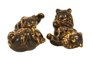 Danish Bear Cub Figurines by Knud Kyhn for Royal Copenhagen, 1950s, Set of 4