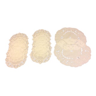 Mid 20th Century Table Linen Doily Set- 12 Pieces For Sale
