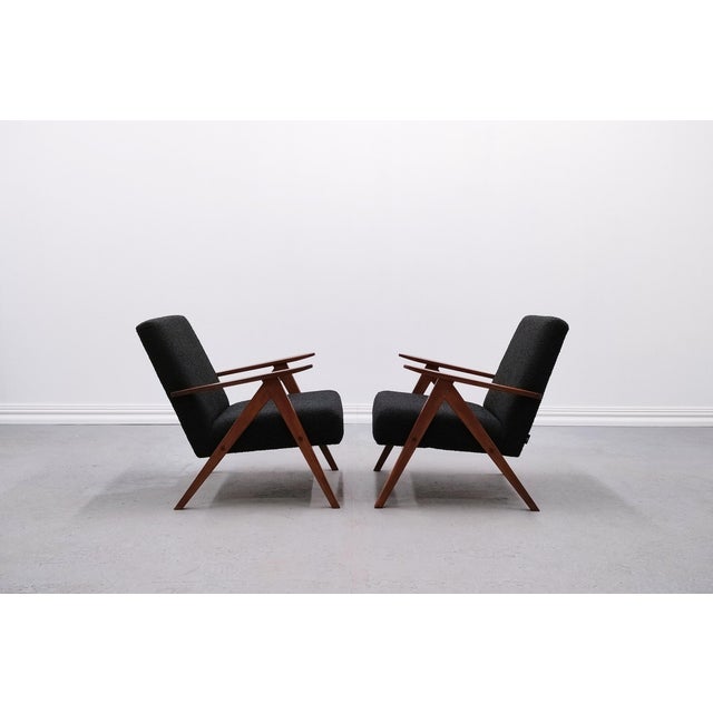 Mid-Century Modern Easy Chair in Black Boucle, 1960s For Sale - Image 13 of 14