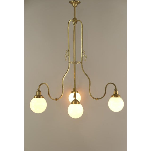 Large Coffee House Chandelier from Wiener Werkstätte, Vienna, Austria, 1915s For Sale - Image 9 of 16