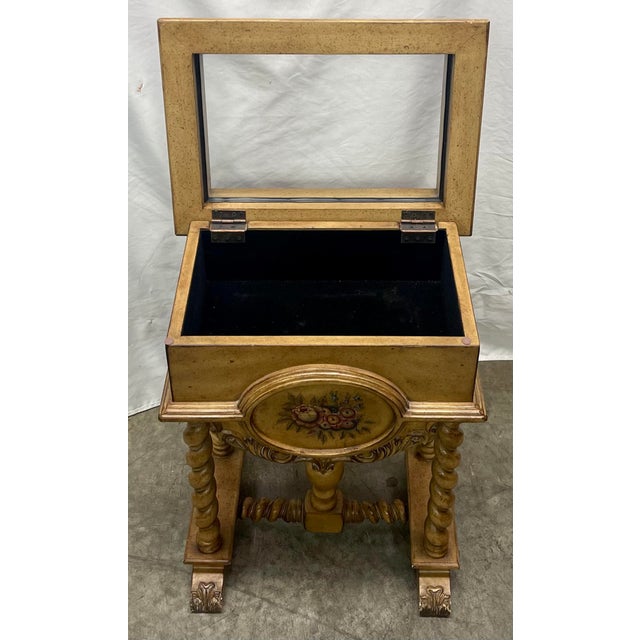 Italianate Antiqued Shadow Box Side Table Chairish