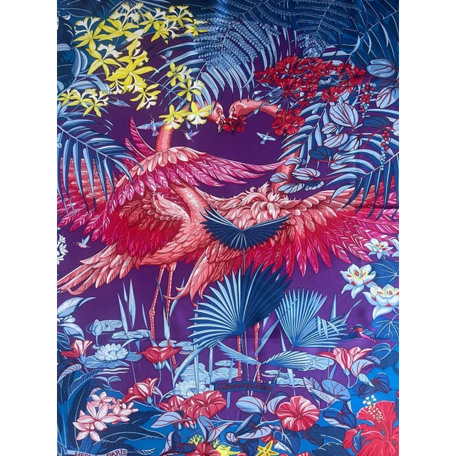 Hermès Hermès Silk Scarf “Flamingo Party” 2015 For Sale - Image 4 of 10
