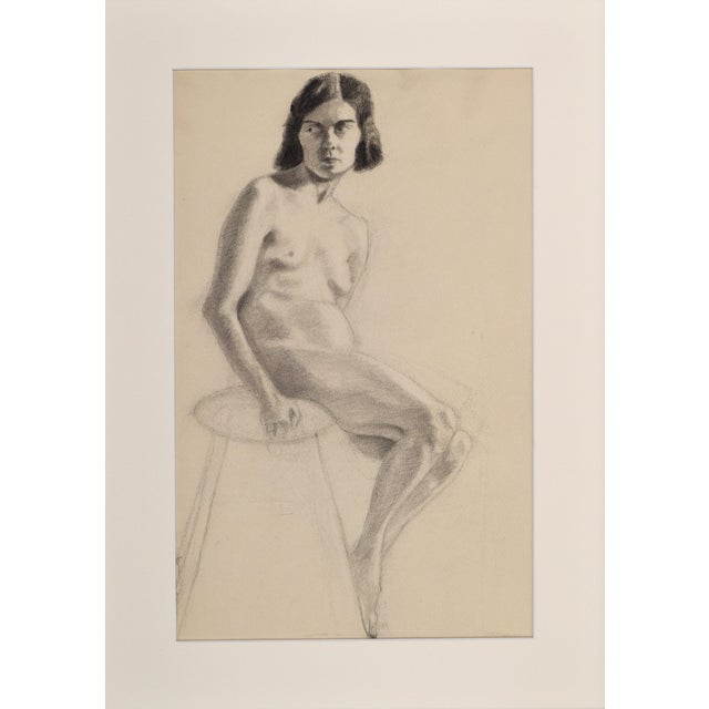 An original vintage figure study of a nude model by Anne Neumark. Unsigned but from a collection of works by the artist...