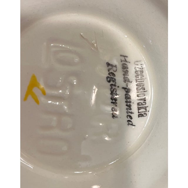 Orange 1930s Lostro Czechoslovakian Hand Painted Pitcher For Sale - Image 8 of 8