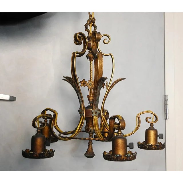 Metal American Bronze Light Fixtures - A Pair For Sale - Image 7 of 10