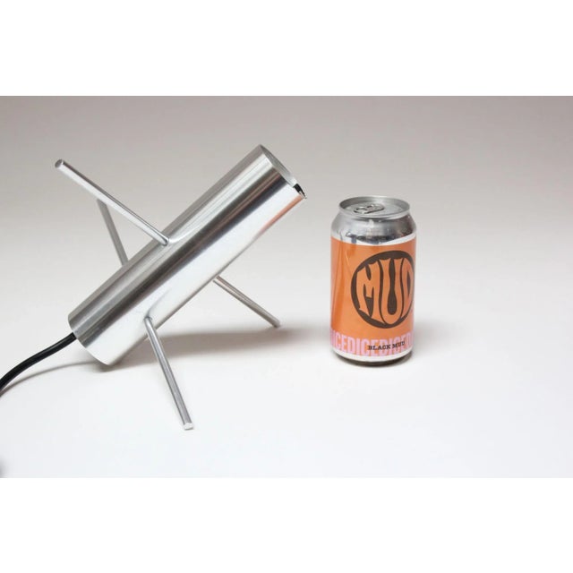 Metal Vintage Dutch Aluminum 'Krekel' / 'Cricket' Table Lamp by Otto Wach for Raak For Sale - Image 7 of 12