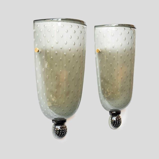 Smoke Grey Glass Wall Lights from Seguso, 1960s, Set of 2 For Sale - Image 12 of 12
