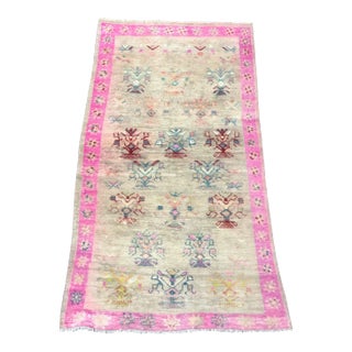 1960s Vintage Turkish Handmade Multicolor Rug For Sale