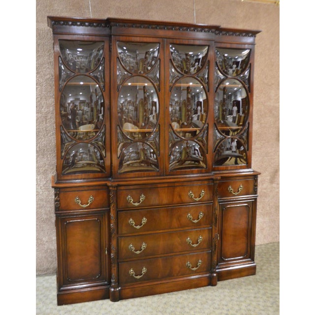 Vintage Regency Two Piece Mahogany China W/Butlers Desk