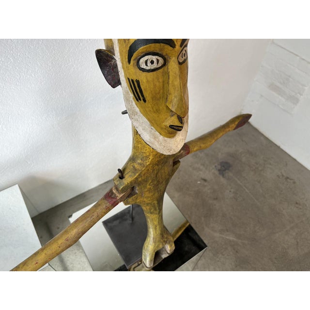 Bambara Puppet Figurine, 1950s, Paint and Wood For Sale - Image 18 of 18