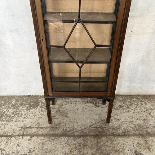 Brown Antique Edwardian Mahogany-Toned Glazed Display Cabinet, 1890s For Sale - Image 8 of 11