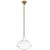 Contemporary AERIN By Visual Comfort Studio Lucerne 1-Light Large Pendant in Matte White and Burnished Brass For Sale - Image 3 of 3