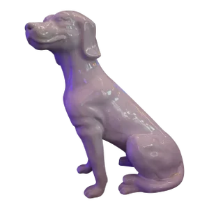 1980s White Ceramic Hunting Dog Statue