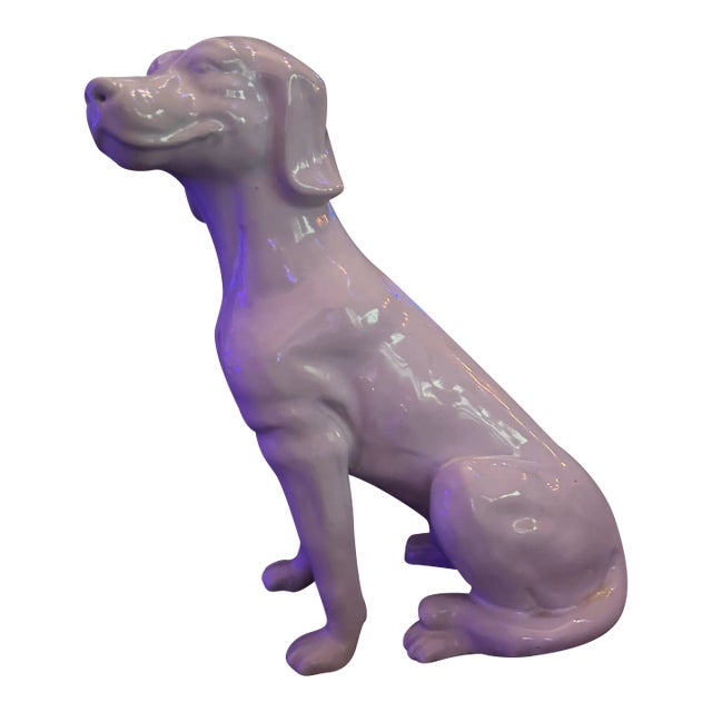 1980s White Hunting Dog Figurine From England For Sale