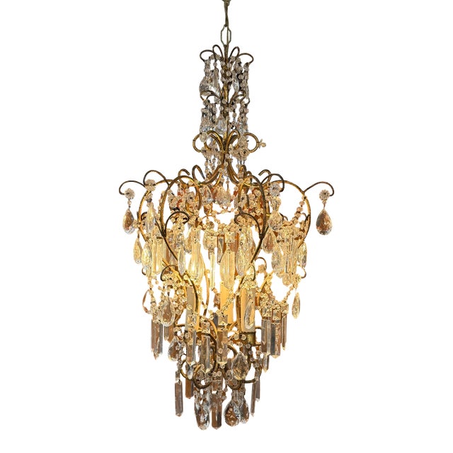 Pair of Vintage Beaded Chandelier For Sale