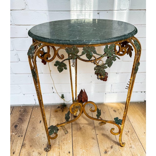 Stone Charles Pollock for William Switzer Iron & Marble Italian Side Table For Sale - Image 7 of 7