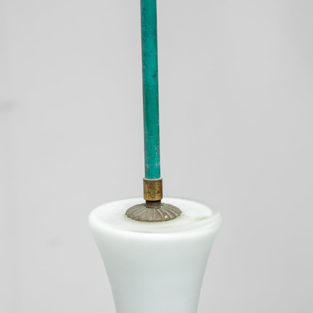 1970s Opal Glass and Metal Pendant Light, 1970s For Sale - Image 5 of 7