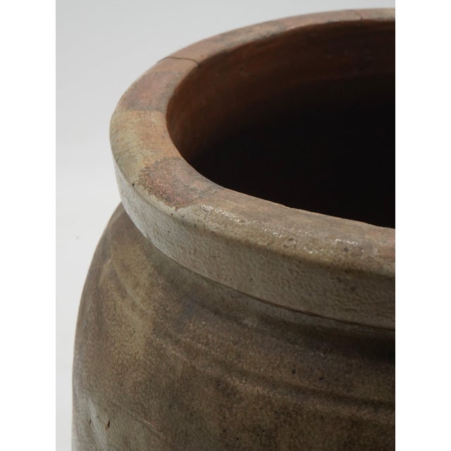 Traditional Antique Blue Stoneware Crock Urn Salt Glazed For Sale - Image 3 of 7