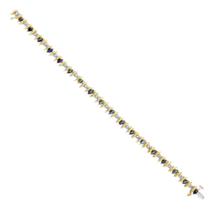 3 Carat S Style Marquise Sapphire Diamond Tennis Bracelet