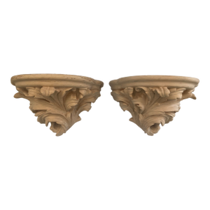 Michael Taylor Acanthus Leaf Natural Wall Brackets -2 - A Pair