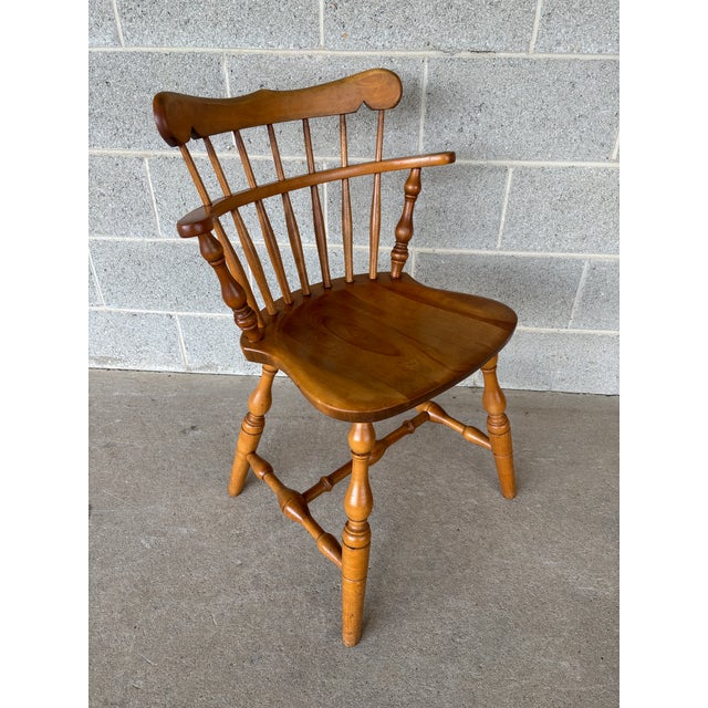 Brown Bent Brothers Maple Comb Back Arm Chairs - Set of 4 For Sale - Image 8 of 15