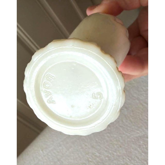 Off-white Vintage Avon Elegant Hand Perfume Decanter Bottle Milk Glass For Sale - Image 8 of 9