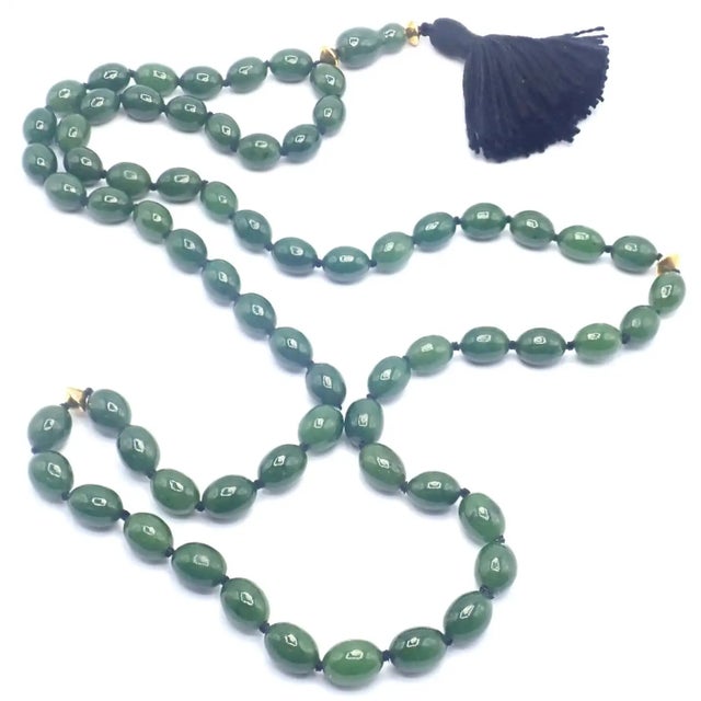 1970s Tiffany & Co. Angela Cummings Nephrite Jade Bead Yellow Gold Necklace For Sale - Image 11 of 12