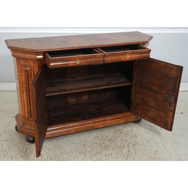 Italian Antique Italian 18th Century Burl Wood 2 Door 2 Drawer Credenza Cabinet For Sale - Image 3 of 18
