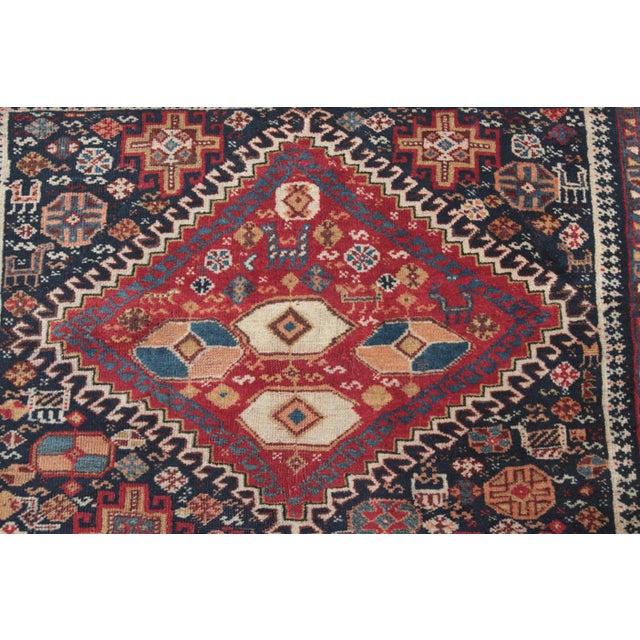 Textile Antique Handknotted With Tribal Figures Floor Rug-5' 7'' X 3' 2'' For Sale - Image 7 of 12