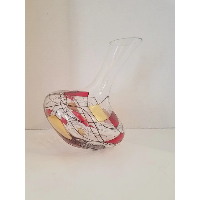 Art Glass Angled Base Hand Blown Vase For Sale In Phoenix - Image 6 of 6