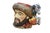 Large vintage Royal Doulton 7225 porcelain character jug of Attila the Hun featuring a fur hat, dark beard and equestrian...