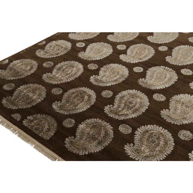 2010s Rug & Kilim’s Classic Style Rug in Brown With Ivory Paisley Patterns For Sale - Image 5 of 7