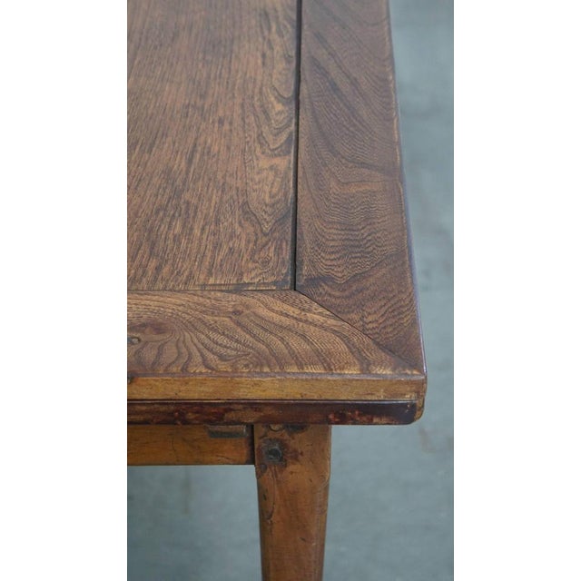 Antique English Extendable Dining Table in Elm and Cherrywood For Sale - Image 14 of 18