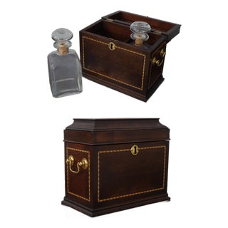 Bartley Inlaid Cherry Decanter Box Set For Sale