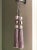 Wood Pair of Beaded Satin Key Tassels in Lavender - Amethyst Color For Sale - Image 7 of 15
