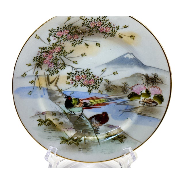 Japanese Kutani Hand‑Painted Decorative Plates – 7.25” (5 Available) For Sale - Image 3 of 9