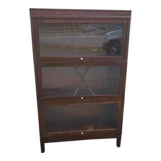 Mid Century Hale Industries Stackable Walnut and Glass Barrister Bookcase For Sale