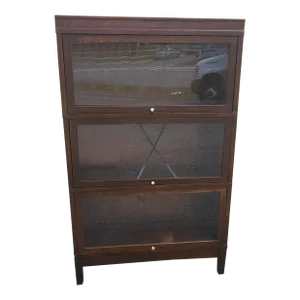 Mid Century Hale Industries Stackable Walnut and Glass Barrister Bookcase
