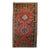 Antique Persian Kurdish Bidjar Runner Rug, Hand-Knotted Wool, Geometric Pattern, Terracotta & Navy, 3x13 For Sale