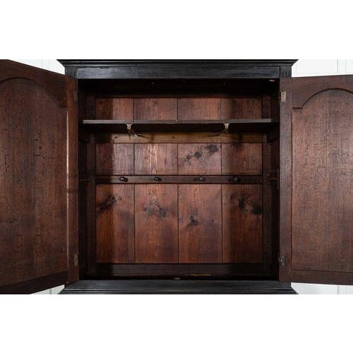Large English Ebonised Oak Livery Cupboard, 1770s For Sale - Image 16 of 18