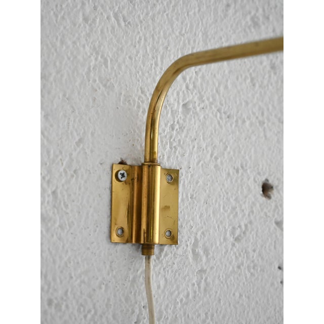 Vintage Wall Light with Golden Arm, 1960s For Sale - Image 6 of 7