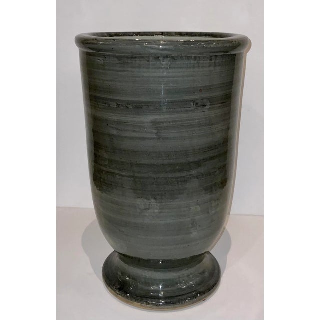 2020s Modern Stripped Gray Glaze Porcelain Vase For Sale - Image 5 of 5