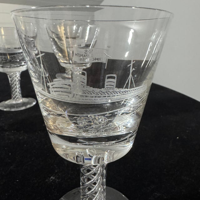 1960s 1960s RMS Queen Elizabeth Commemorative Goblets - Limited Edition Set of 6 (#921-926) For Sale - Image 5 of 8