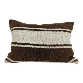 Turkish Hemp Pillow Cushion Natural Beige Brown Pillow Cushion Cover 16" x 24" For Sale