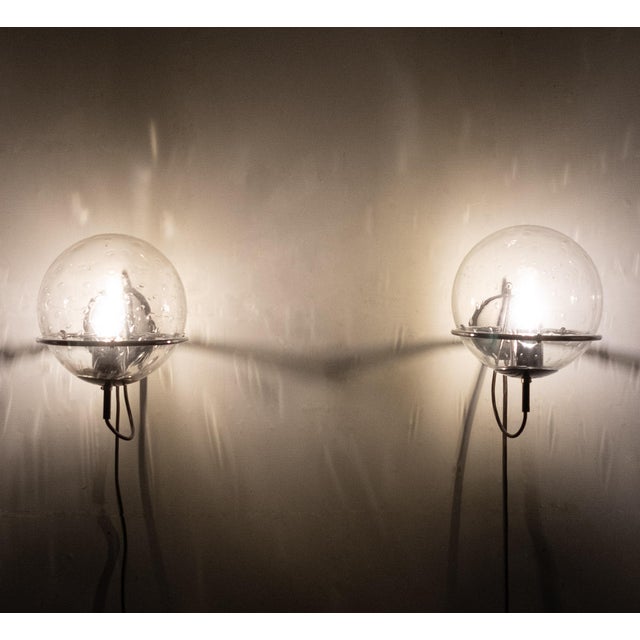 Basket-Globe Wall Lamps with Raindrop Glass Bowl from Raak Amsterdam, 1970s, Set of 2 For Sale - Image 10 of 13