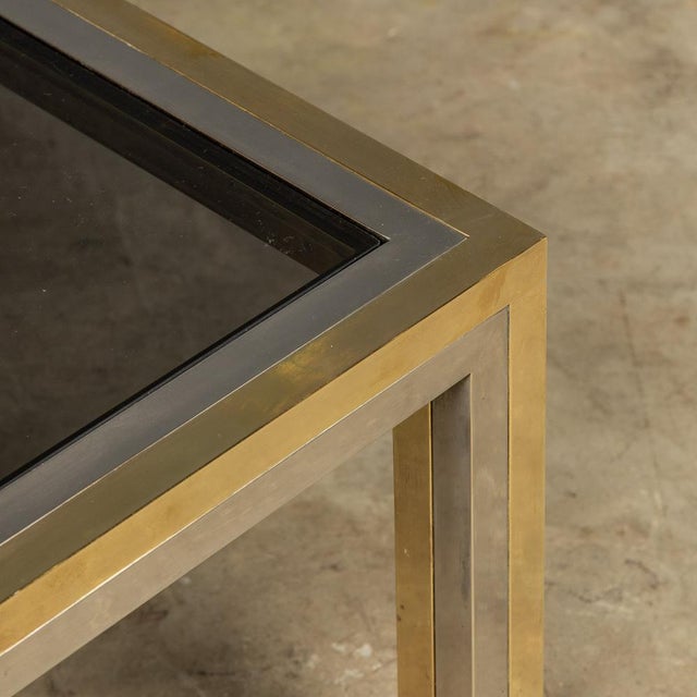 Metal 20th Century Brass & Chrome Coffee Table, 1970s For Sale - Image 7 of 9