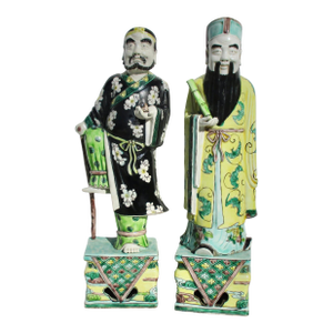 Kang Xi Sancai Porcelain Figures -a Pair of 2