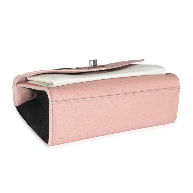 Pink Cream Tricolour Soft Calfskin MyLockme BB For Sale In New York - Image 6 of 8